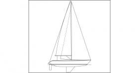 This drawing shows the overall concept of the design, sail plan including the underwater profile.
